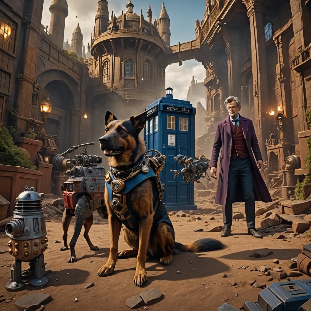 Doctor Who and K9: Detailed Fantasy Art