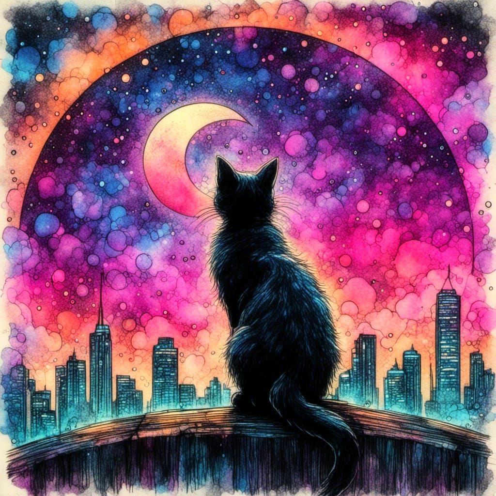 Cat on a fence, 2