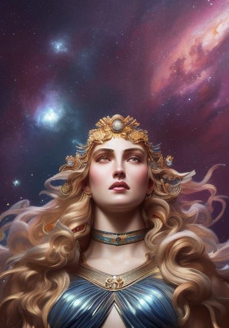 Asteria, Greek Titan Goddess of Stars, Detailed Portrait