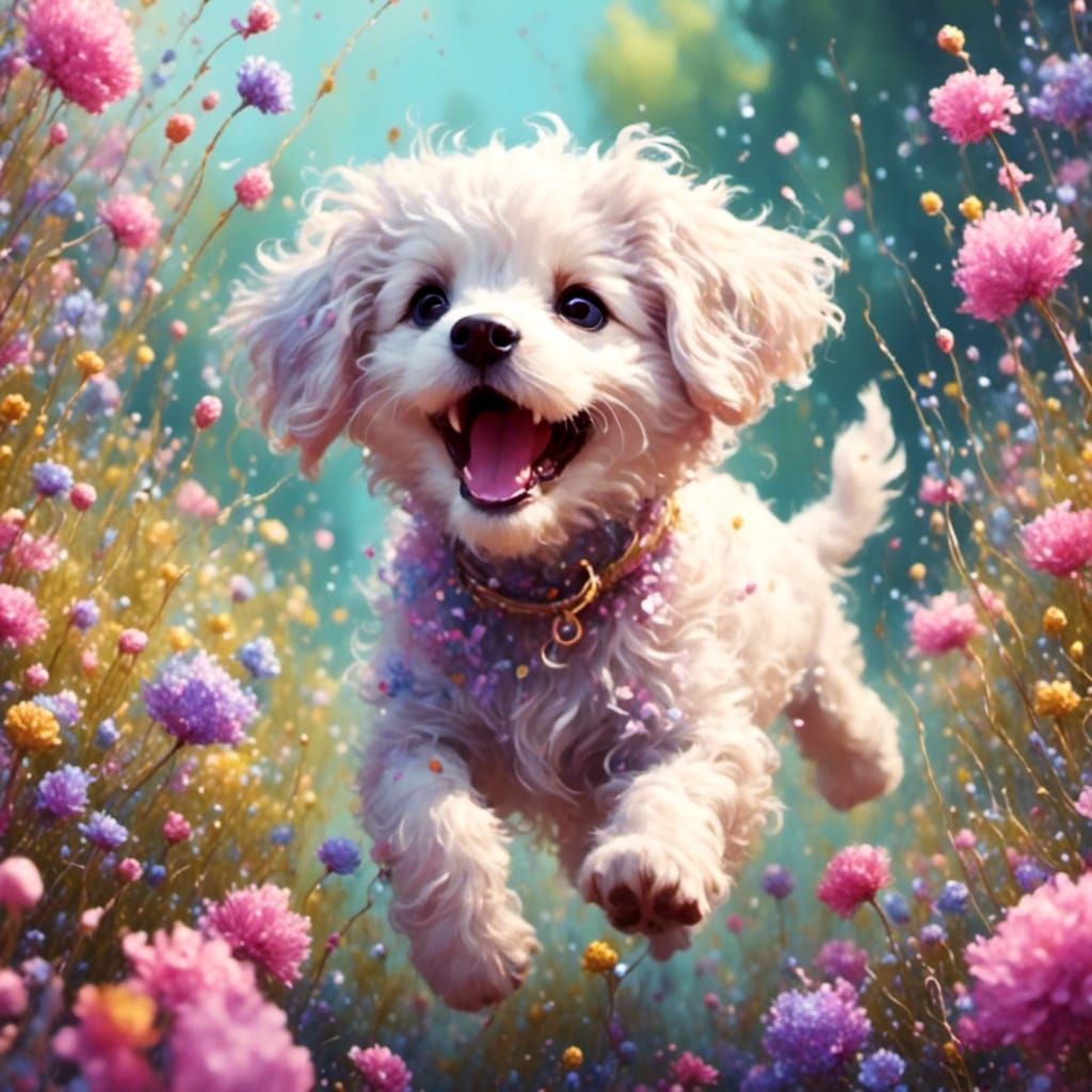 Cute Puppy Having Fun