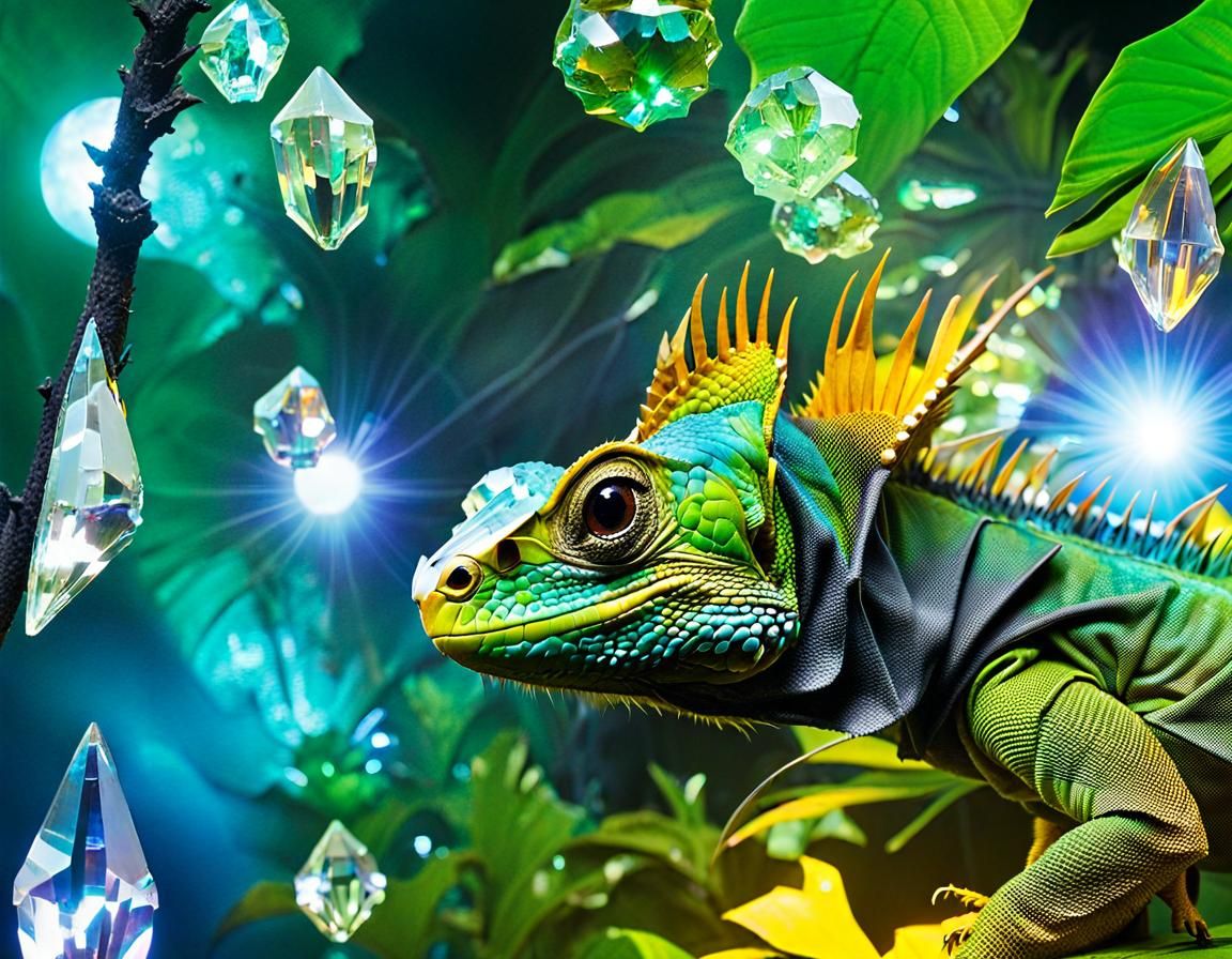 Iguana-Bat Hybrid: A Luminescent 3D Creature