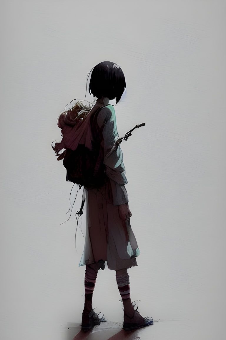 Ghost Girl Illustration in Ghibli-esque Style