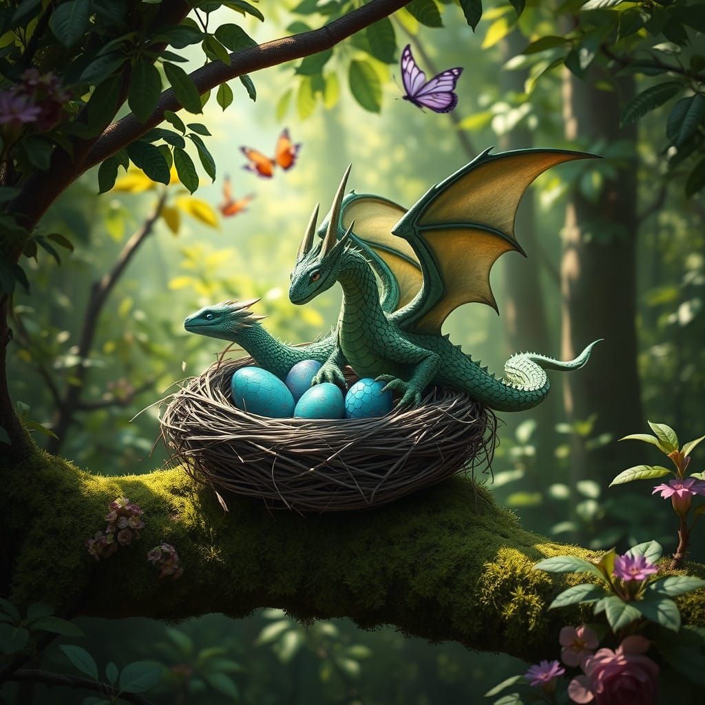 Enchanted Forest Guardians in Whimsical Art Style