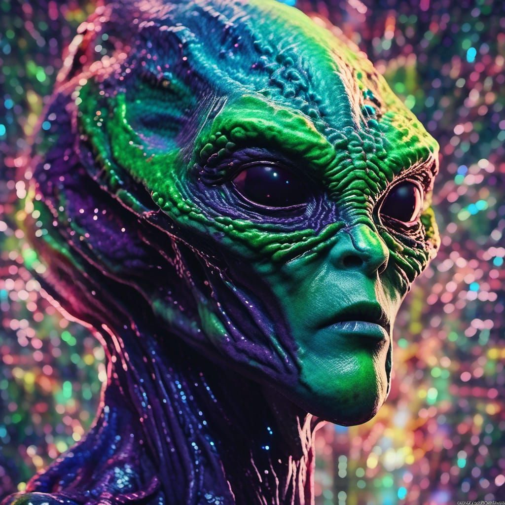 Sleek Alien Life Form with Glowing Eyes