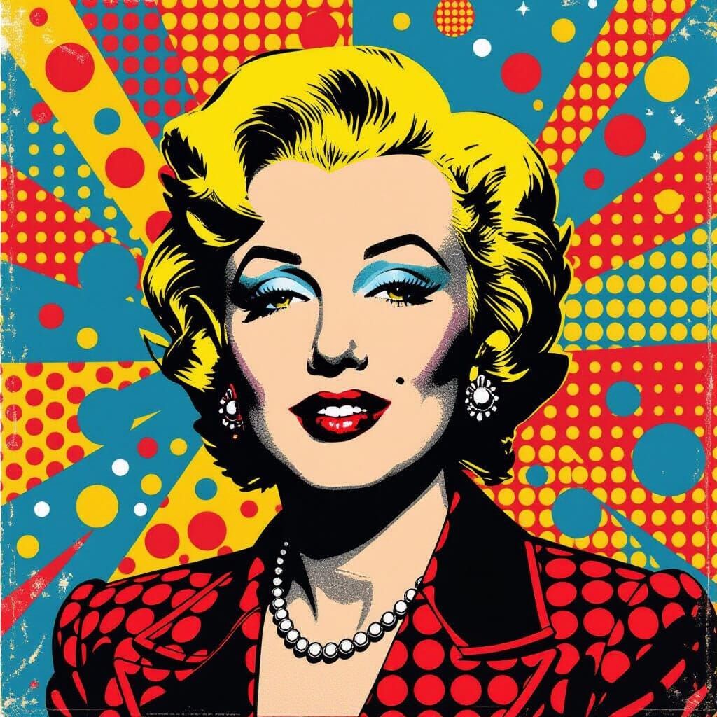 Vibrant Pop Art Scene in Warhol Style