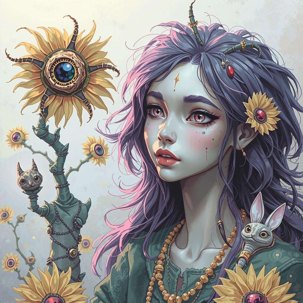 Mysterious Fae Creatures with Glowing Eyes in the Dark