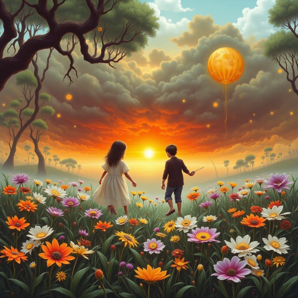 Hyperrealistic Landscape in Oil Painting Style