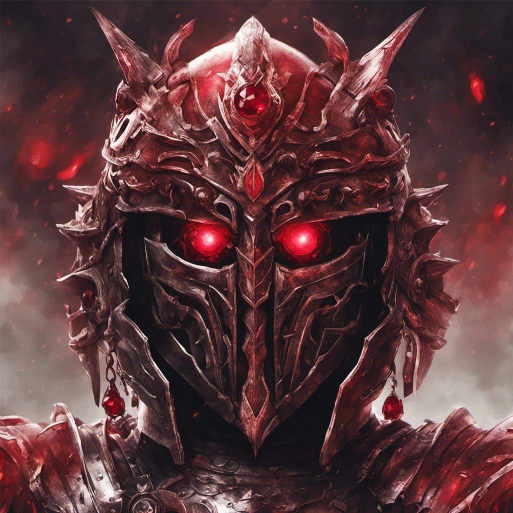 Warrior's Ruby Corinthian Helmet in Anime Style