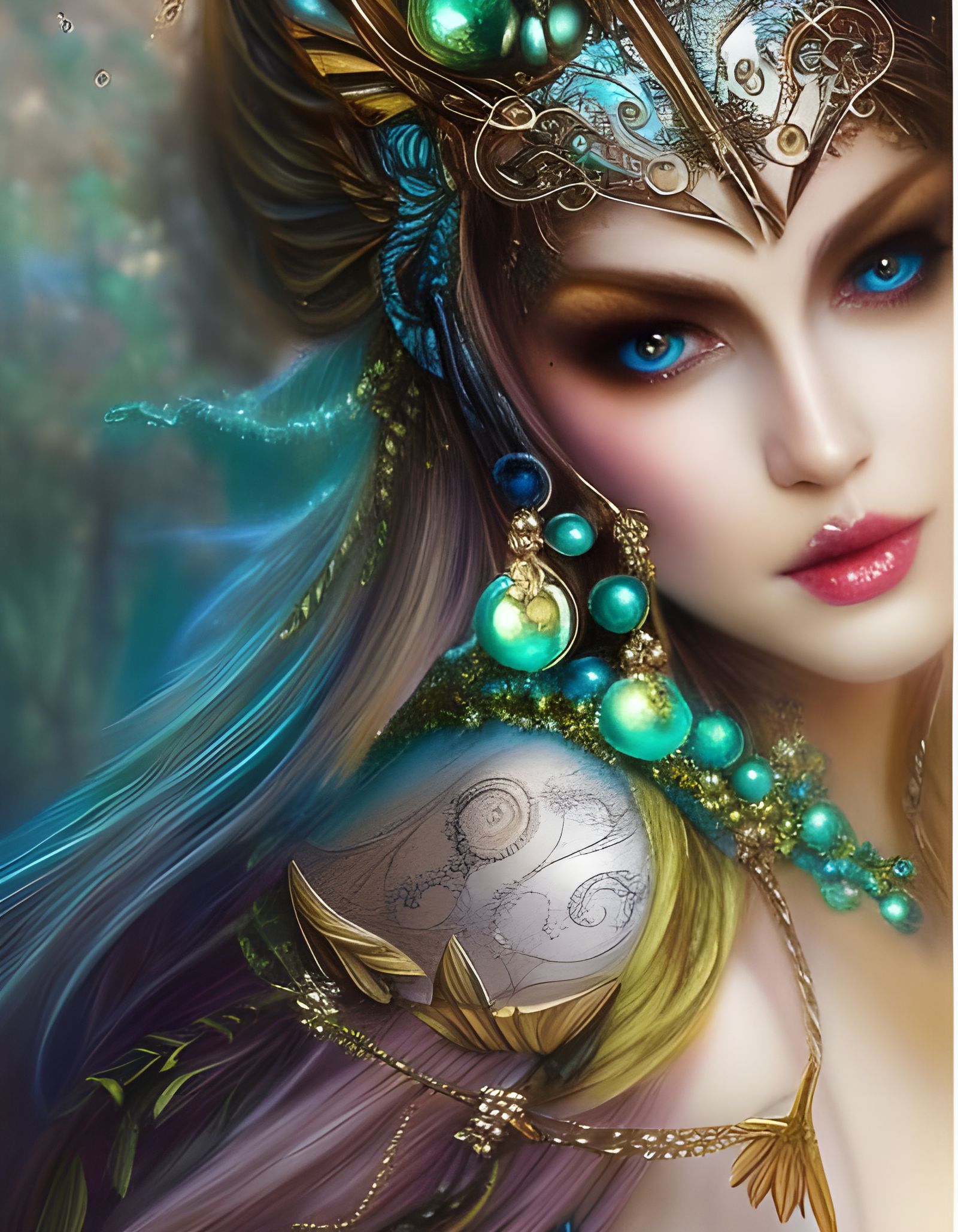 Beautiful Fairy with Masquerade Mask in Fairycore Style