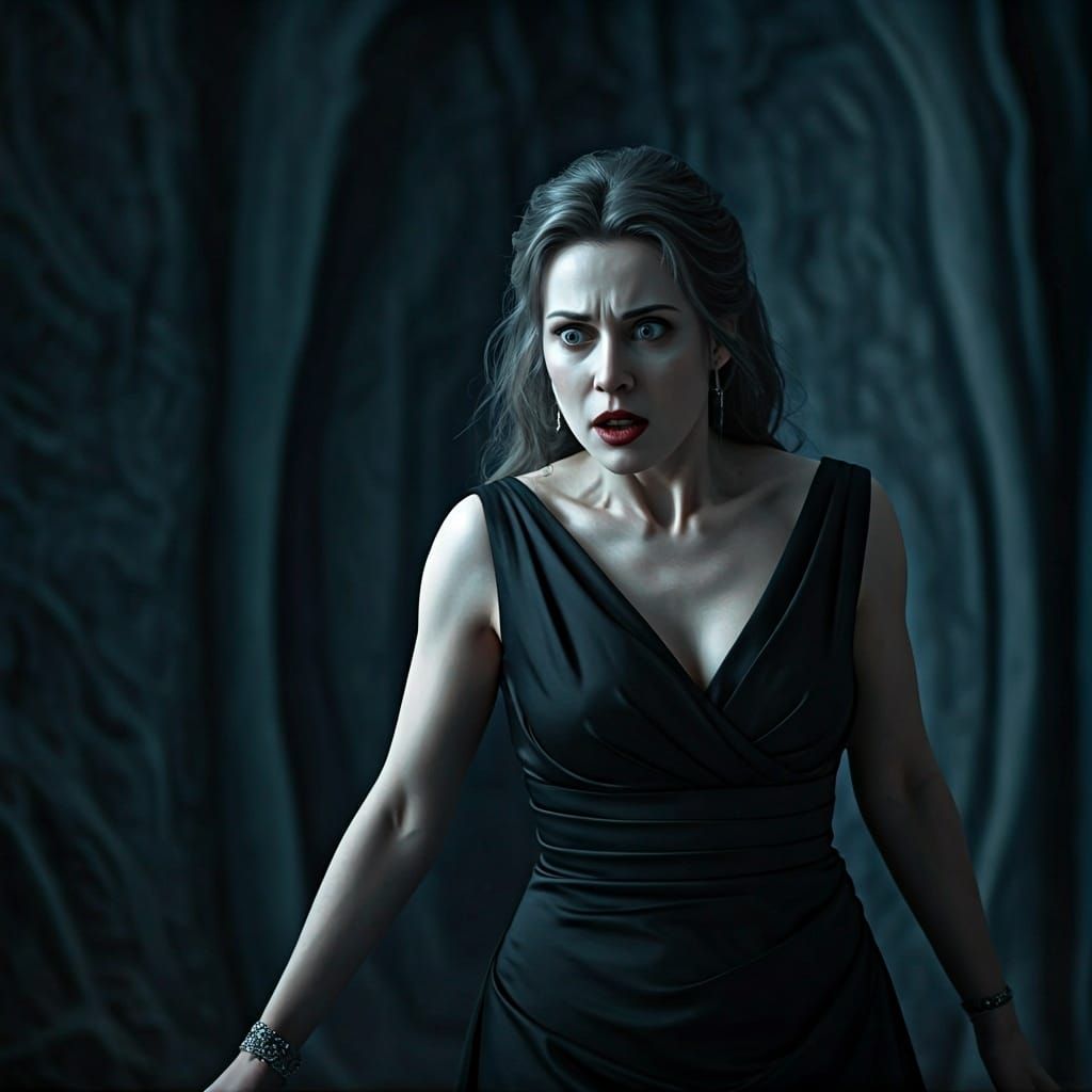 Grayfia Lucifuge's Shock: A Photorealistic Dark Fantasy Port...