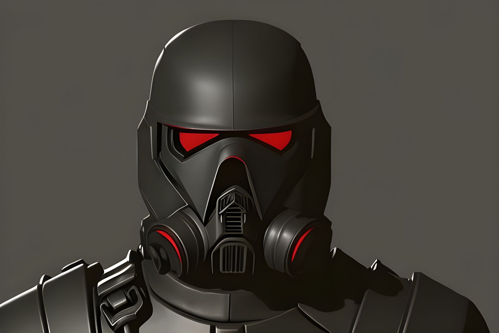 Dark Trooper Gas Mask in Dark Fantasy Style
