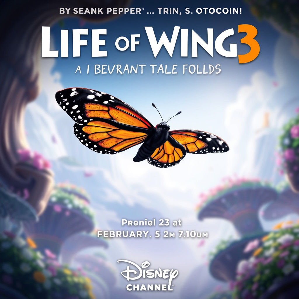 Monarch Butterfly Movie Poster in Fantasy Style