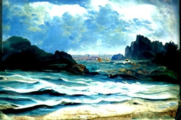 Romantic Ocean Landscape at Noon