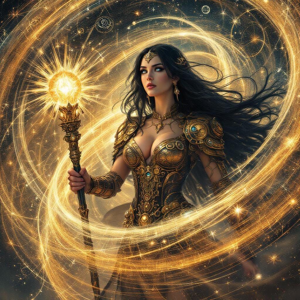 Steampunk Sorceress Conjures Astral Clockwork Vortex