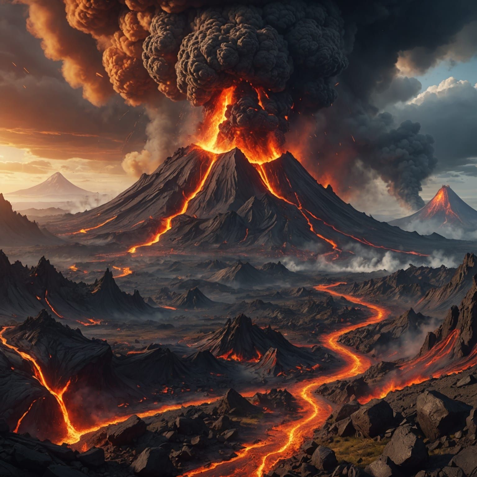 Volcanic Eruption: Fantasy Concept Art in 8K