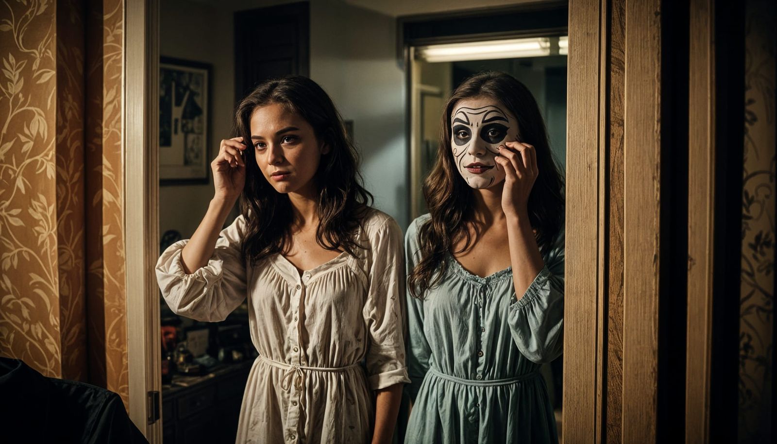 Eerie Halloween Stalker Film Still