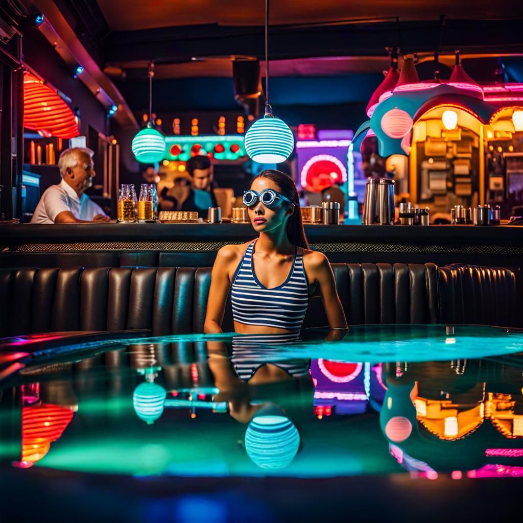 Young Woman with Googly Eyes in AI Nightcafe