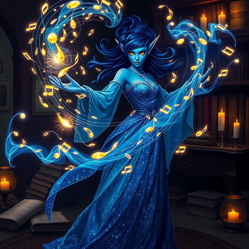 Tiefling Sorceress Manifests Music as Magic