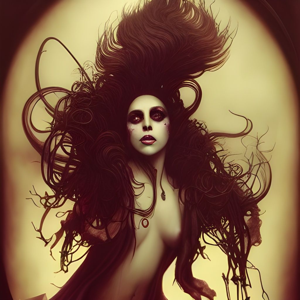 Lady Gaga as Sinister Sorceress: Digital Art