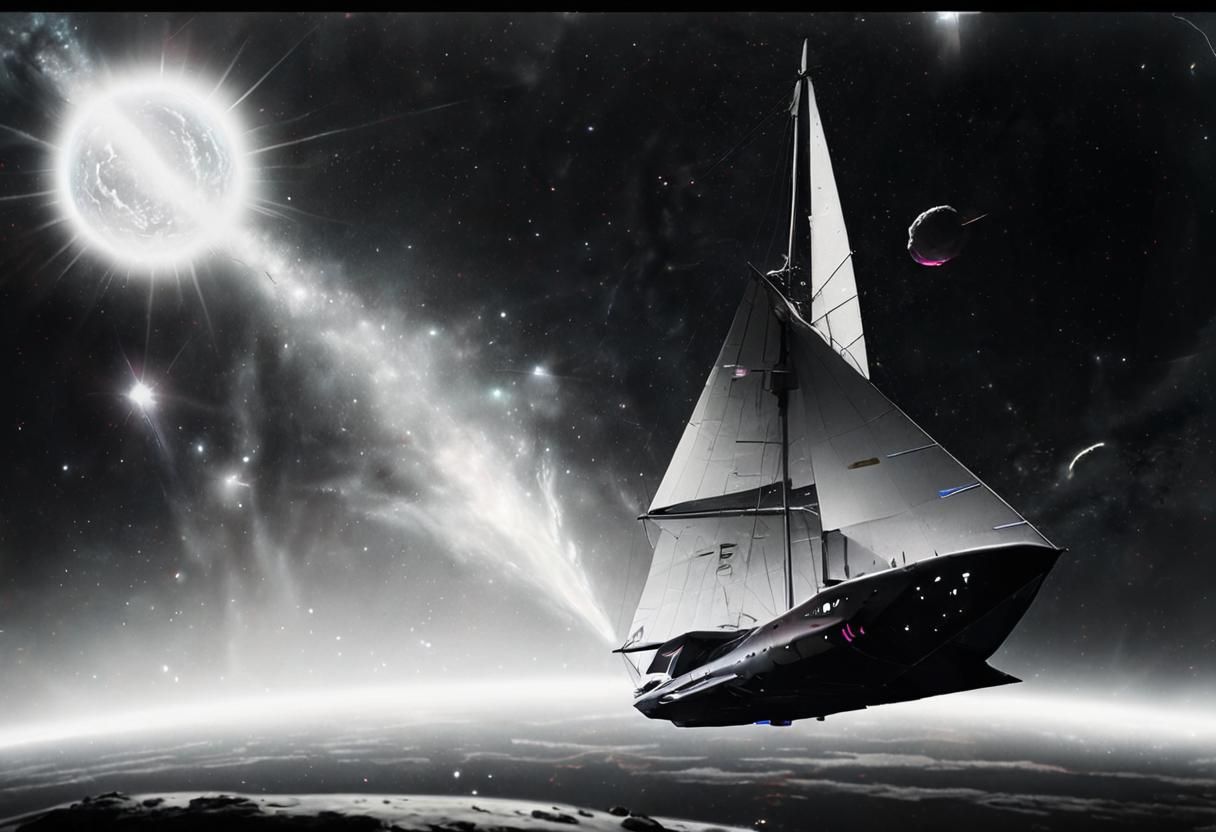 Space Clipper Soaring with Solar Wind Sails