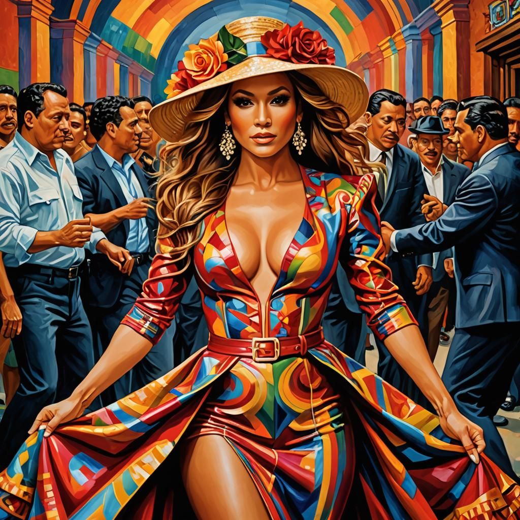 Expressionist Portrait of Salsa Dancer in HDR