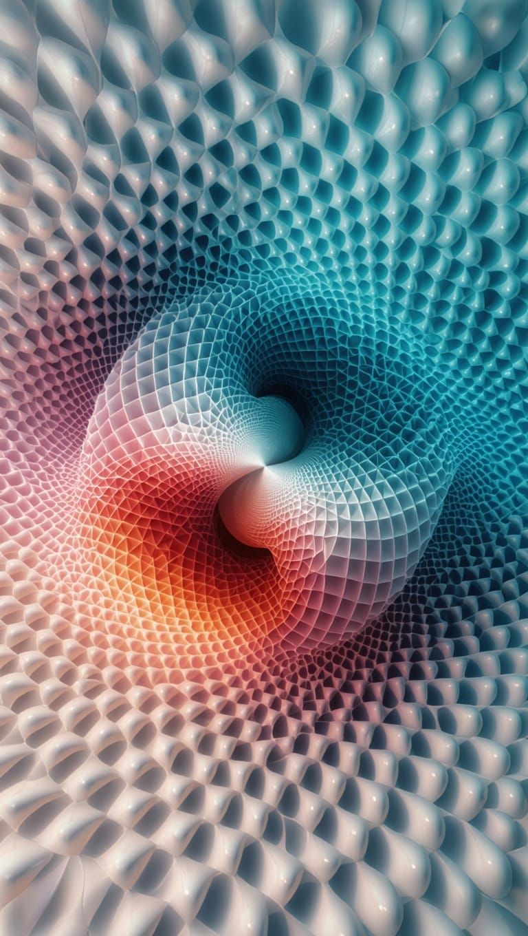 Ethereal Fractal Landscape in Cyberpunk Style