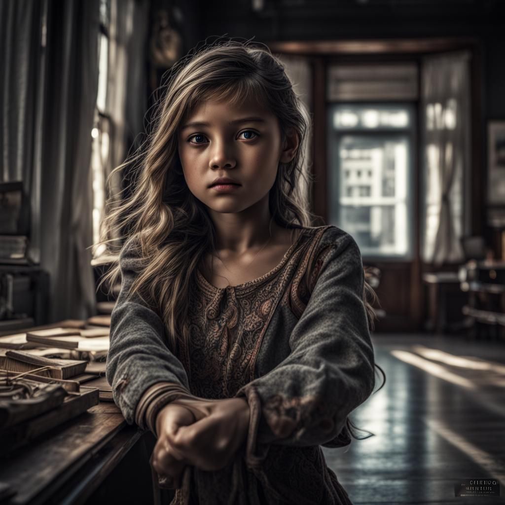 Hyperrealistic Portrait of a Girl, Detailed Photography