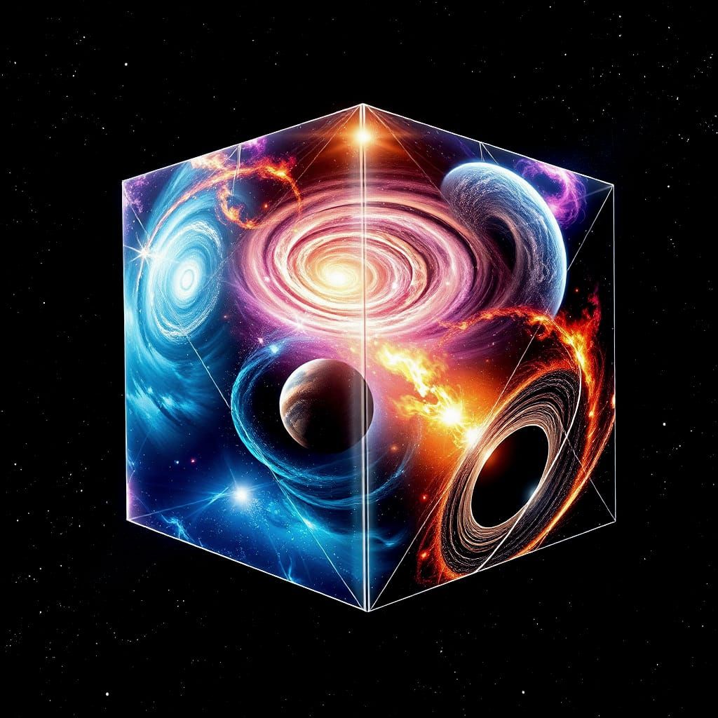 Surreal Space Cube: A Maximalist Digital Painting