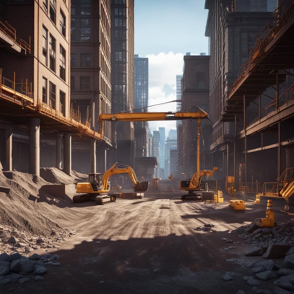 Construction Site in Washington: 3D Game Cinematic