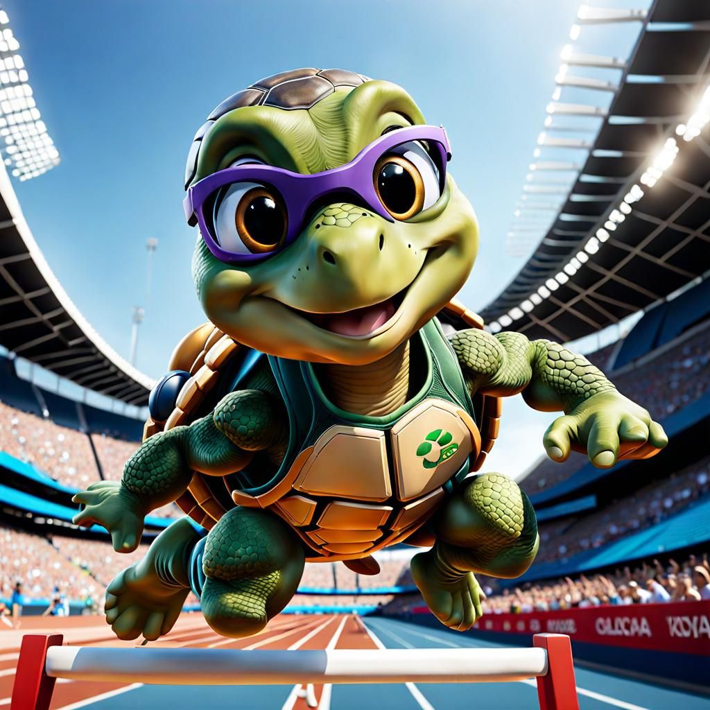 Turtle running the Hurdle-run