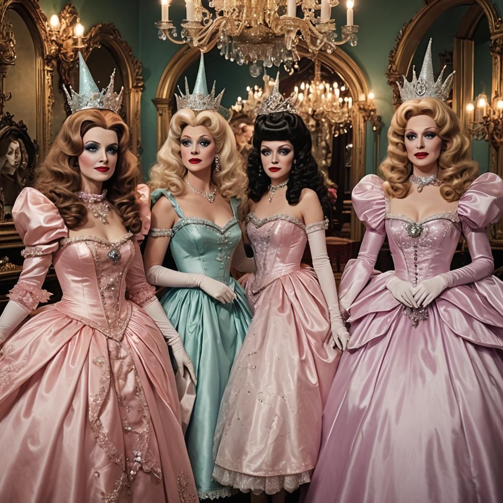 Satin Wonderland: Four Witches in Ultra Femme Style