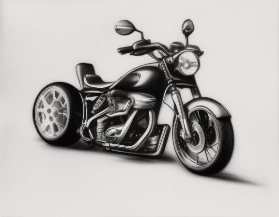 Motorcycle Airbrush Art with 3D Shading