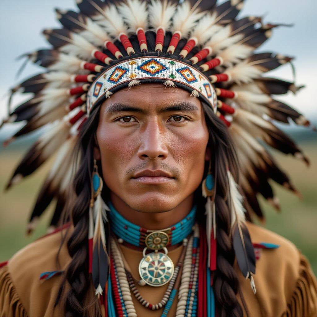 Lakota Sioux Warrior Portrait 1850s