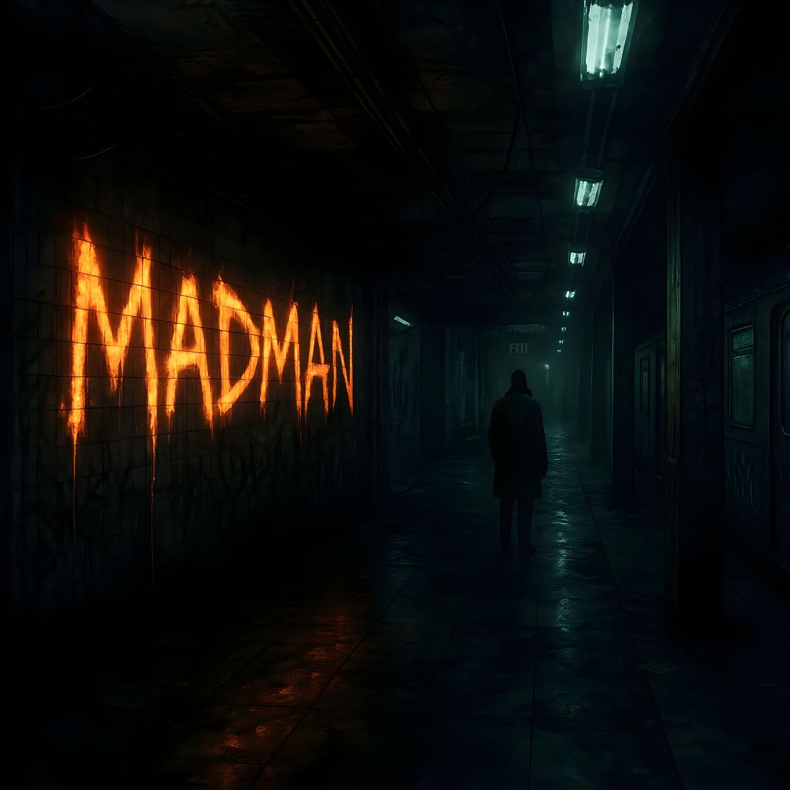 Dystopian Subway Station in Cyberpunk Style