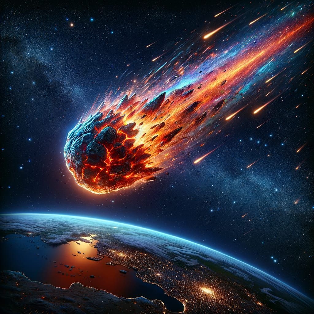 Fiery Meteor Streaks Towards Doomed Earth