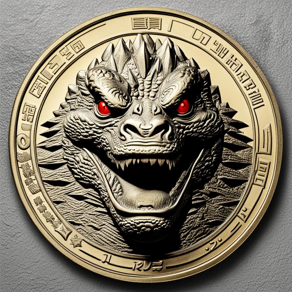 Godzilla Face Novelty Currency Coin