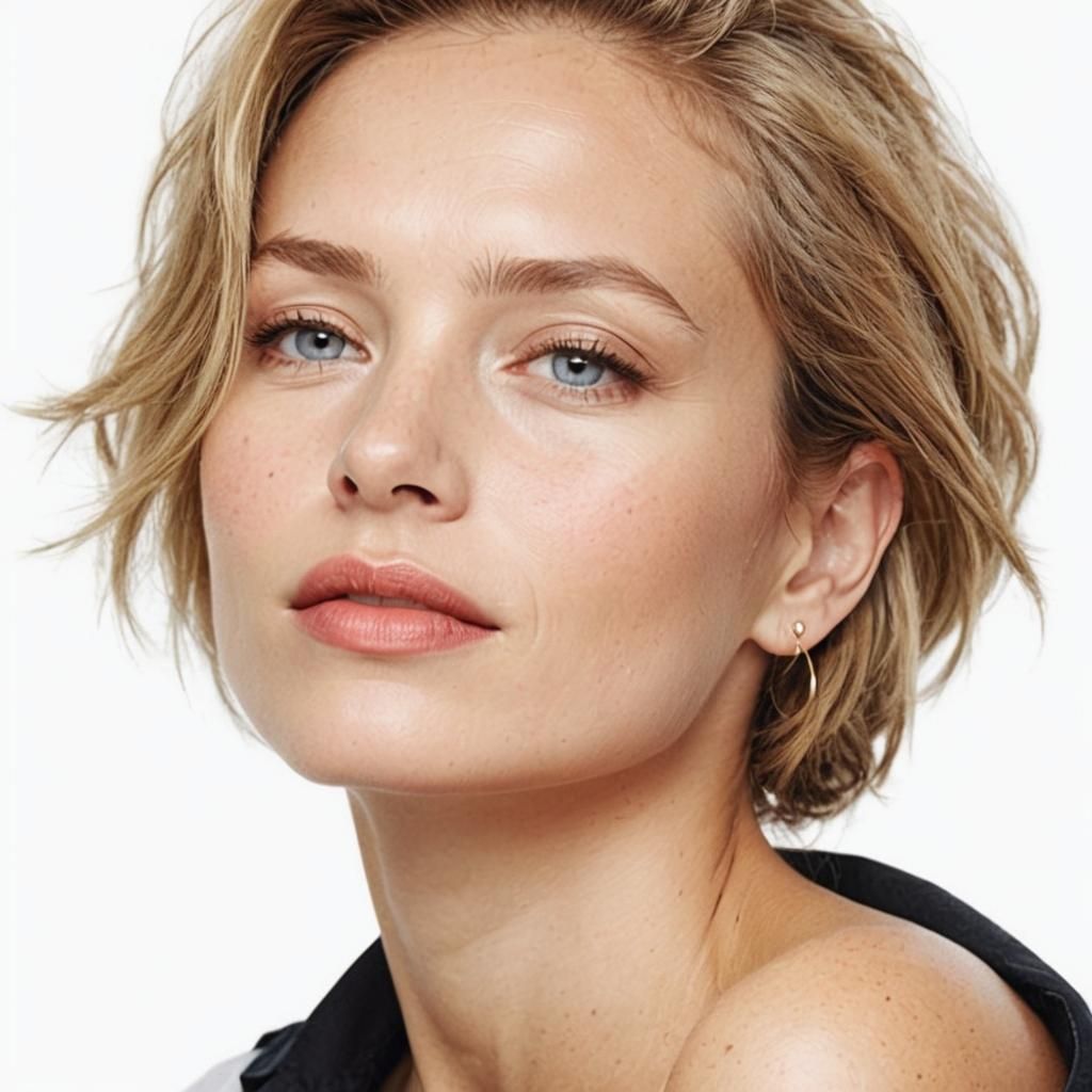 Elegant Woman in White Shirt Portrait