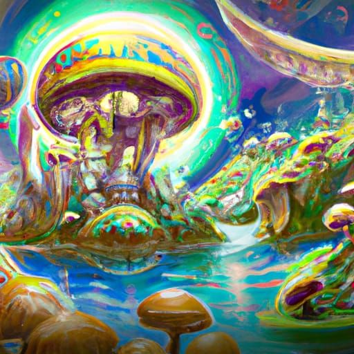 Surreal Nuclear Landscape with Fungi, Hyperrealism