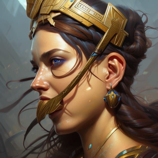 Detailed Portrait of Semitic Warrior Princess