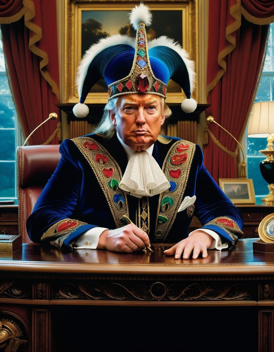 Jester Trump in Hyperdetailed Poster Art