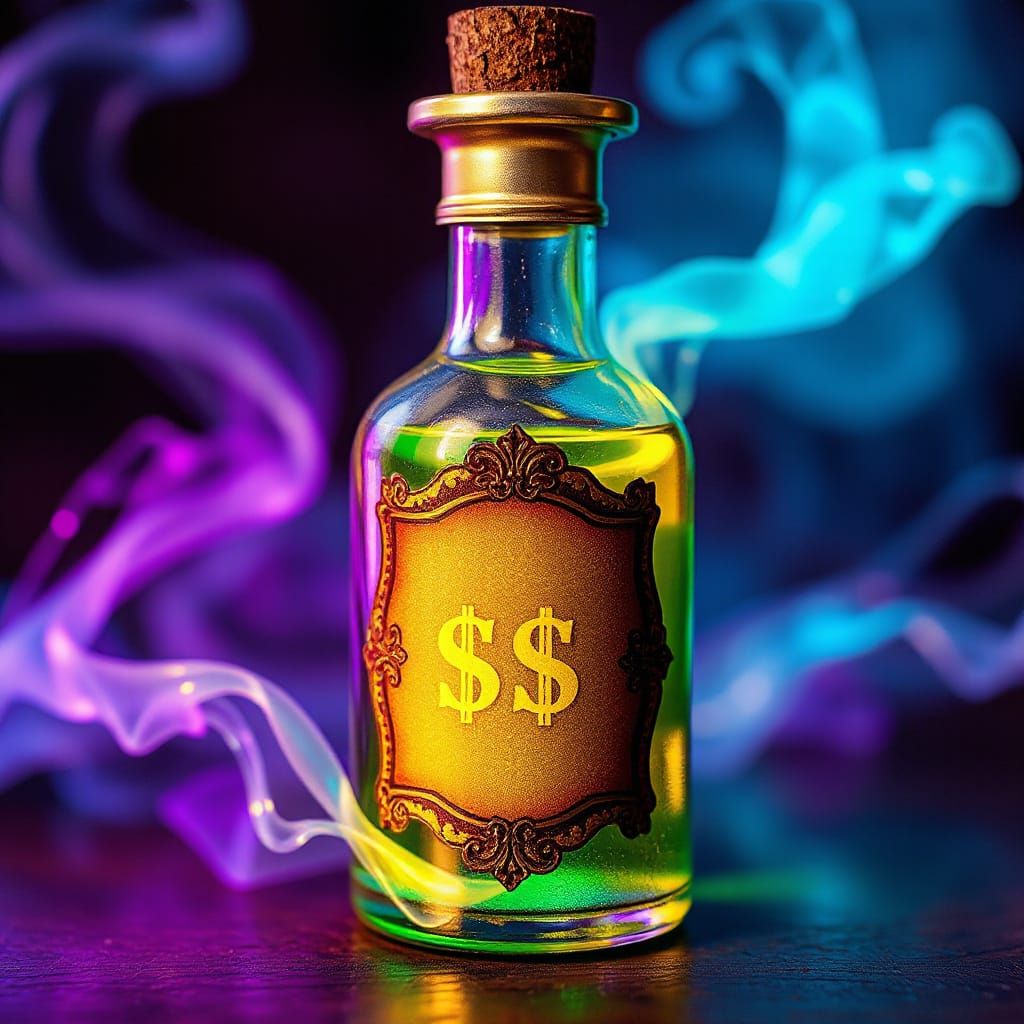 Enchanted Potion Bottle in Vivid Detail