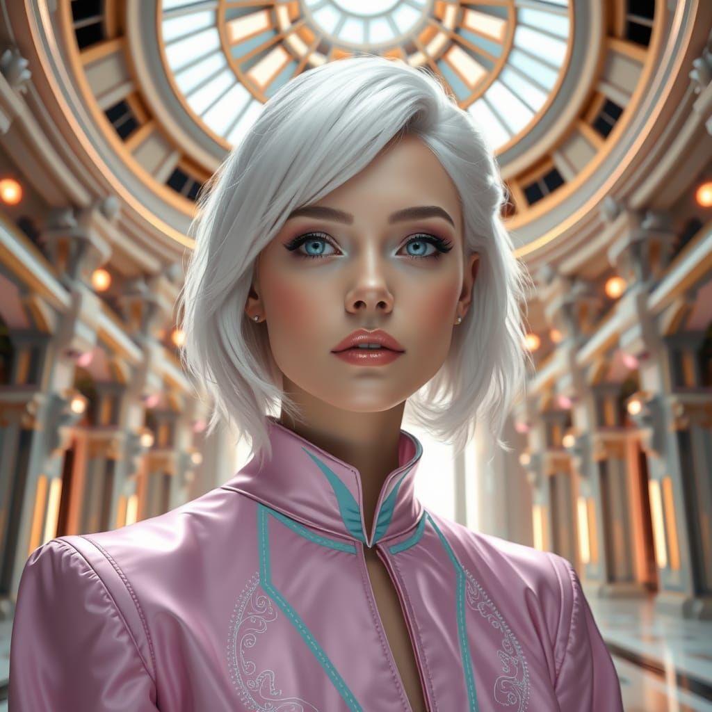 Ethereal Beauty in Futuristic Crystal Dome