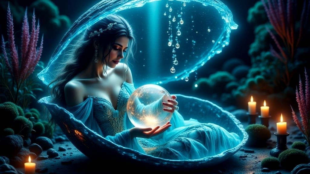 Enchanted Siren in Dark Opal Shell