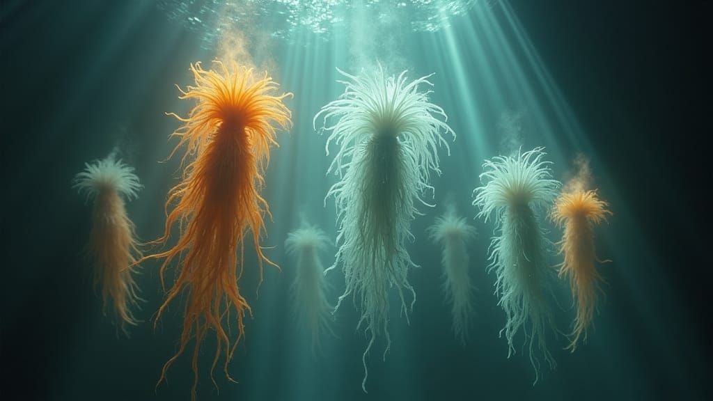 Ethereal Elemental Life Forms in Dramatic Lighting