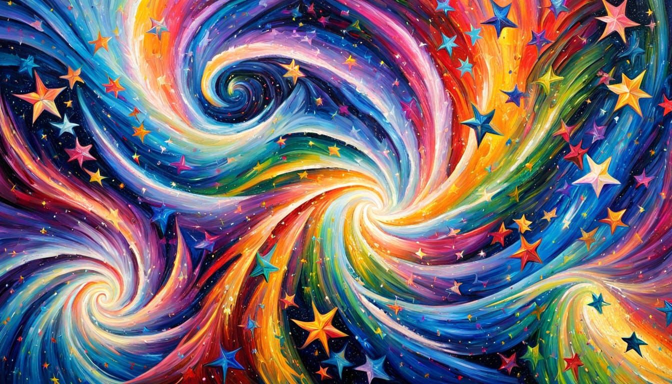 Vibrant Neo-Impressionist Galaxy