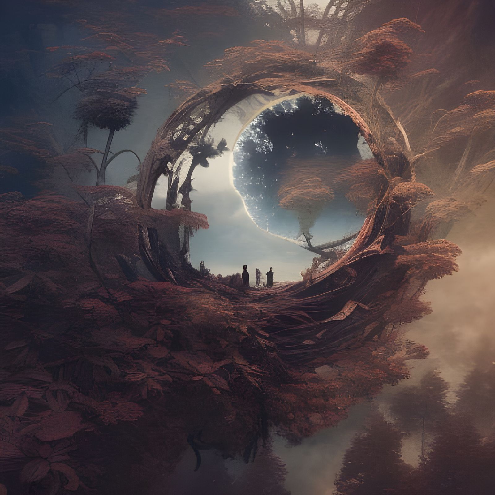 Majestic Yin and Yang Landscape: Hyperdetailed Fantasy Art
