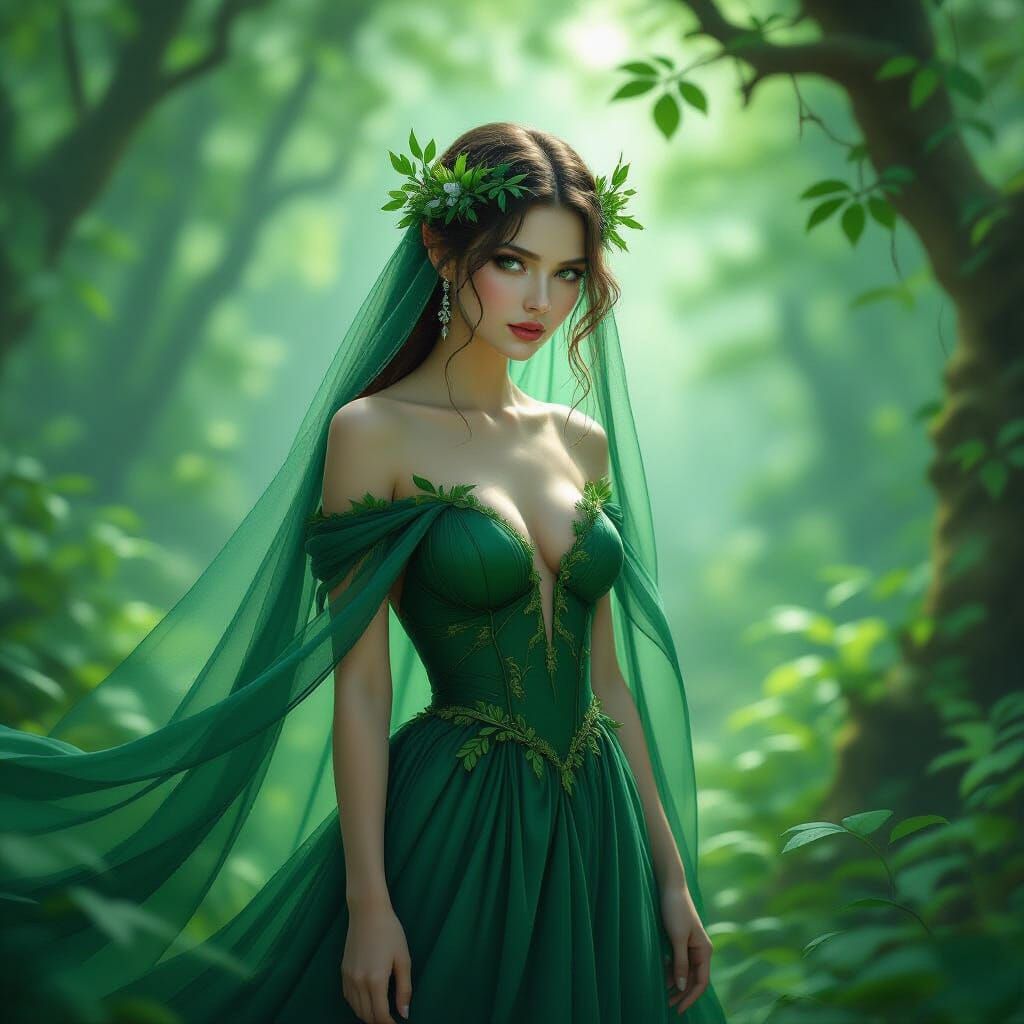 Ethereal Forest Fairy in Impressionistic Style