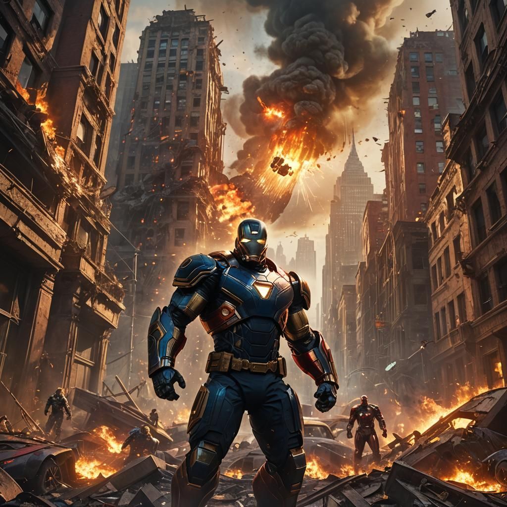 Avengers Assemble in a Ravaged City