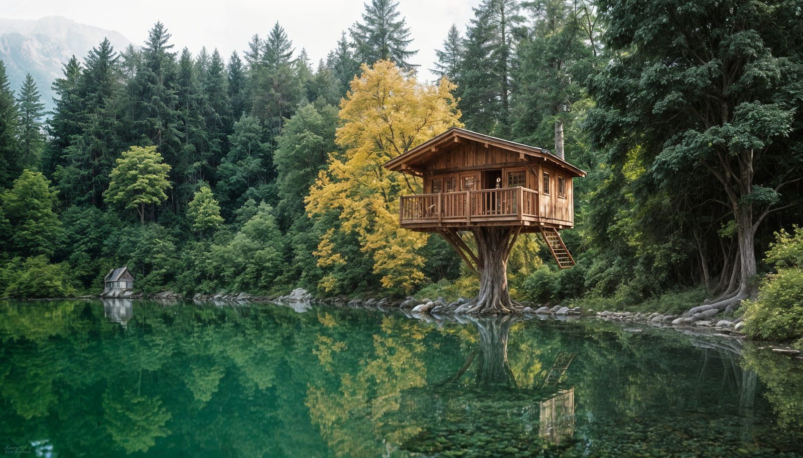 Whimsical Lake Treehouse Captured in Stunning Bokeh