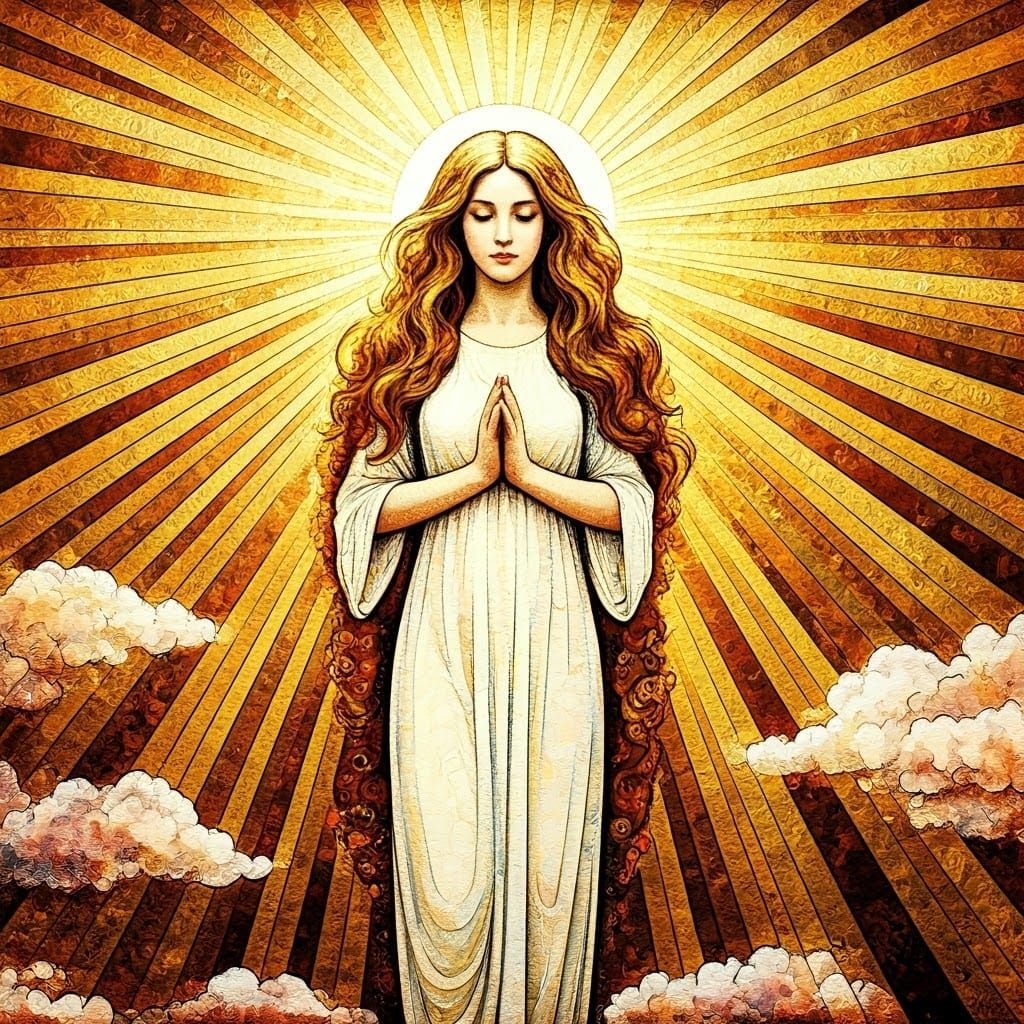 Ethereal Being in Stained Glass Abstract Art